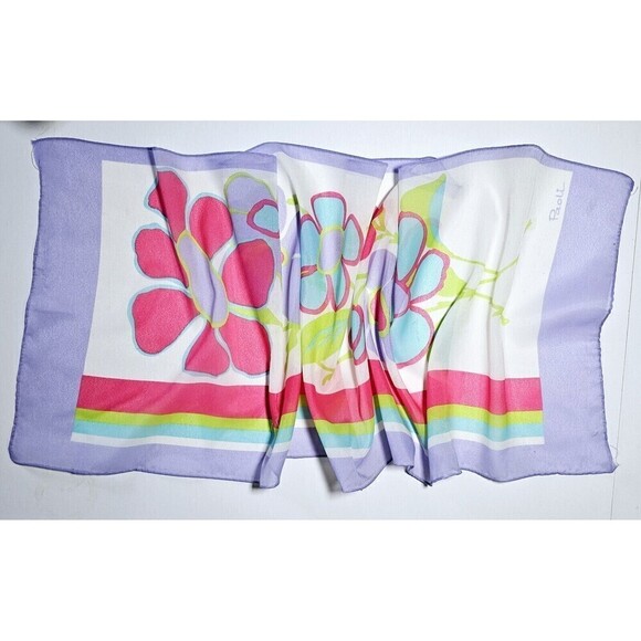 PAOLI Vivid Floral Rectangular Scarf 44in x 13in - Picture 3 of 4